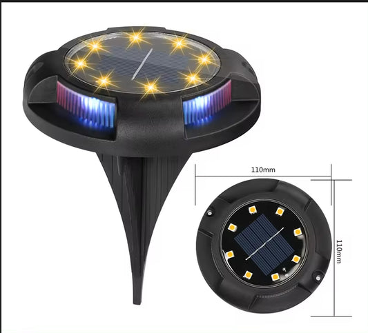 Illuminate Your Outdoors with Stylish Solar Ground Lights - 12 LED Waterproof Disk Lights for Your Garden, Pathway, and Patio